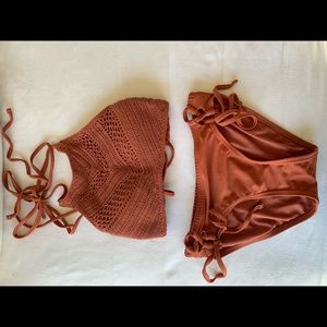 Burnt orange swimsuit set
